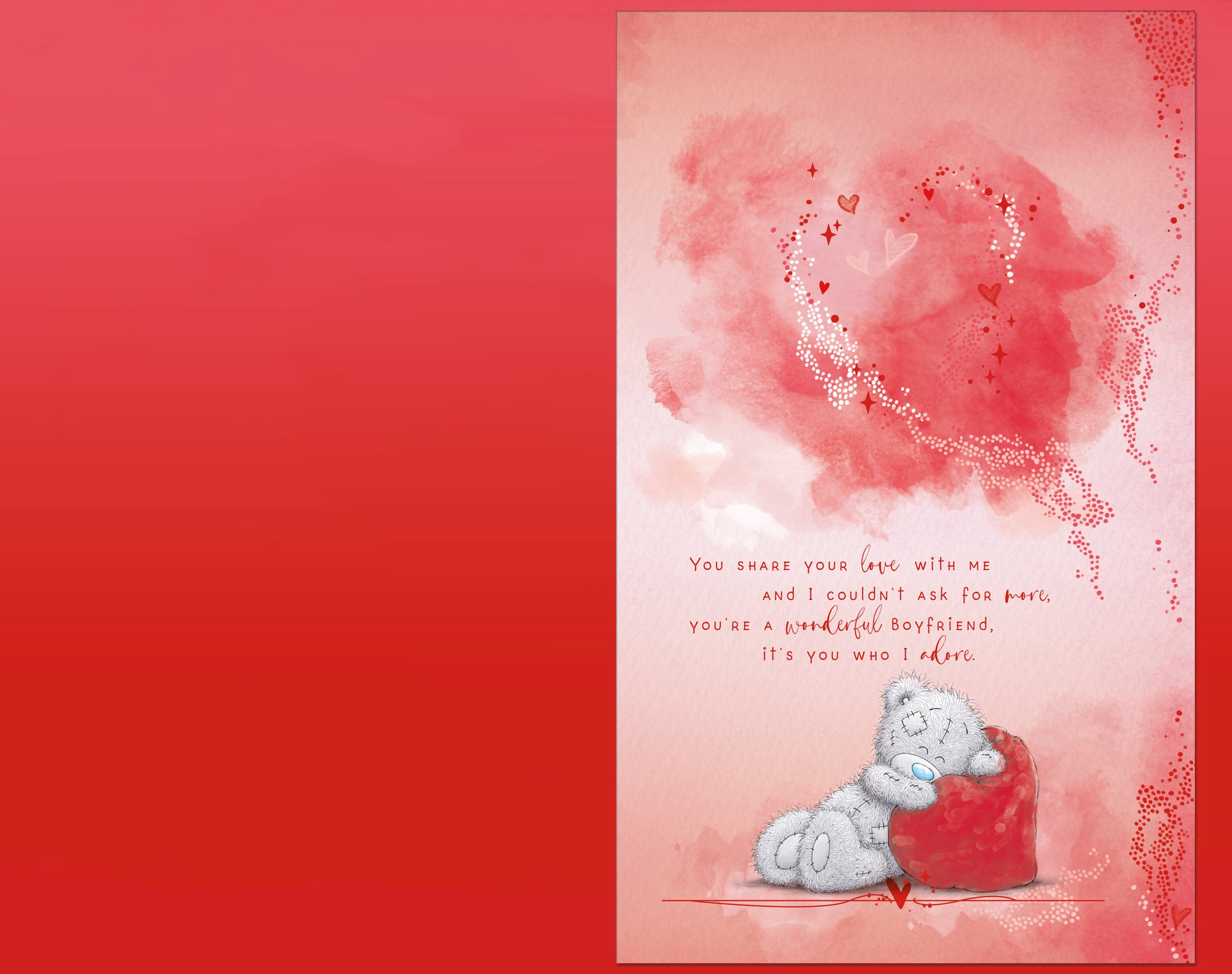 Me to You Tatty Teddy Hand Made Valentine's Day Card For Boyfriend 7 x 11