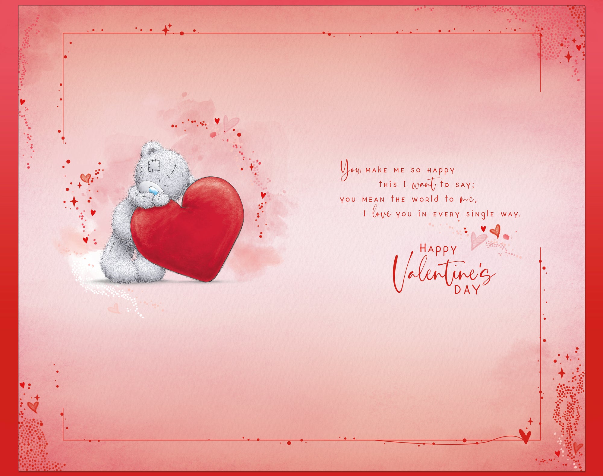 Me to You Tatty Teddy Hand Made Valentine's Day Card For Boyfriend 7 x 11