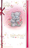 Me to You Tatty Teddy Hand Made Valentine's Day Card 'To my Beautiful Wife' 7 x 11
