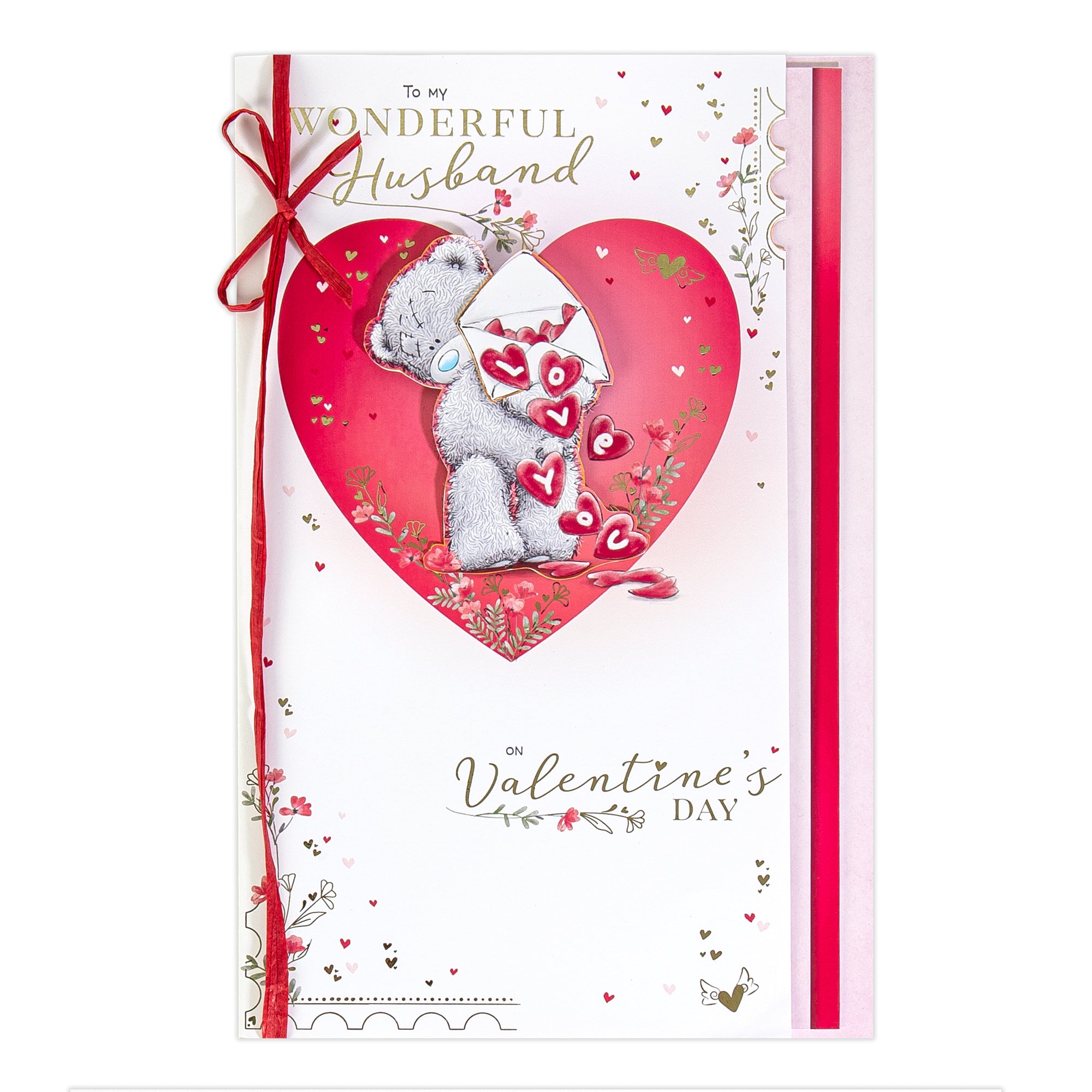 Me to You Tatty Teddy Luxury Hand Made Valentine's Day Card 'To my Wonderful Husband' 7 x 11