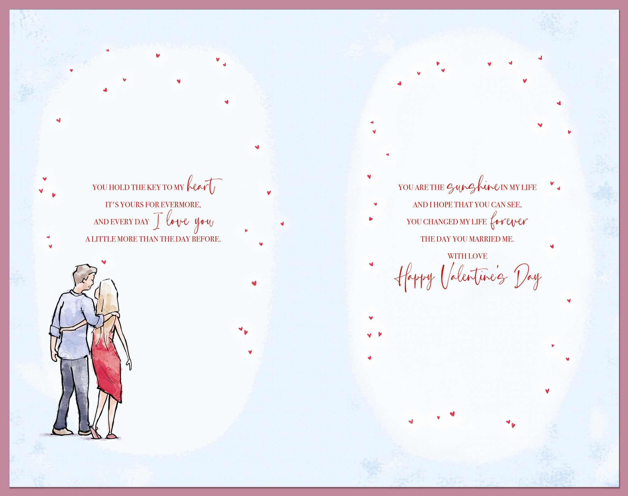 Luxury Handmade Valentine's Day Card 'To My Beautiful Wife' Heart And Flowers Design by Wishing Well Studios, 7 X 11 Inches