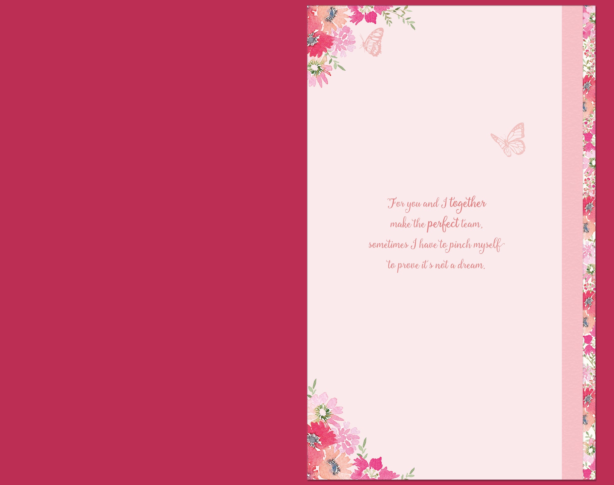 Luxury Handmade Valentine's Day Card 'For My Lovely Fiancee' Gold Foil Floral Heart 3-D Effect Design by Wishing Well Studios, 7 X 11 Inches