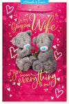 Me to You Tatty Teddy Valentine's Day Luxury 3D Keepsake Card 'For my Gorgeous Wife' 6 x 9