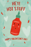 Funny Valentine's Day Card 'Hey Hot Stuff' By Food For Thought At Wishing Well Studios, 8 X 5 Inches