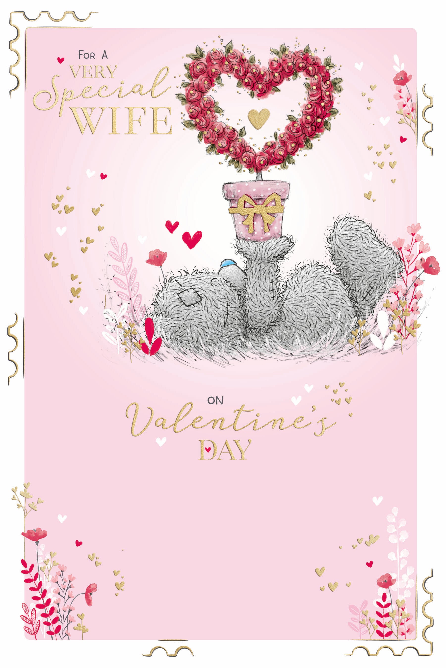 Me to You Tatty Teddy Valentine's Day Card 'For a Very Special Wife' 6 x 9