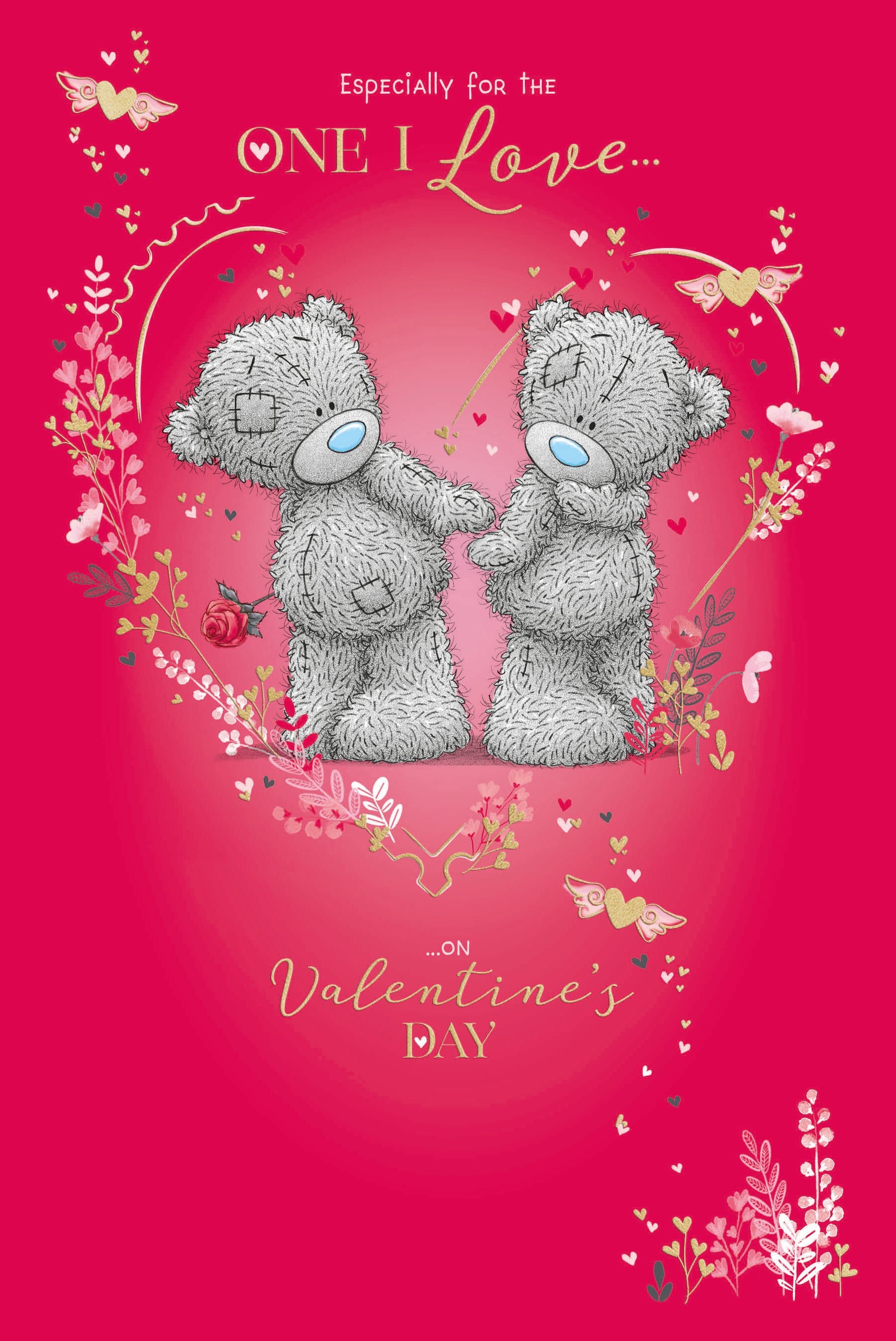 Me to You Tatty Teddy Valentine's Day Card 'For the One I Love' 6 x 9