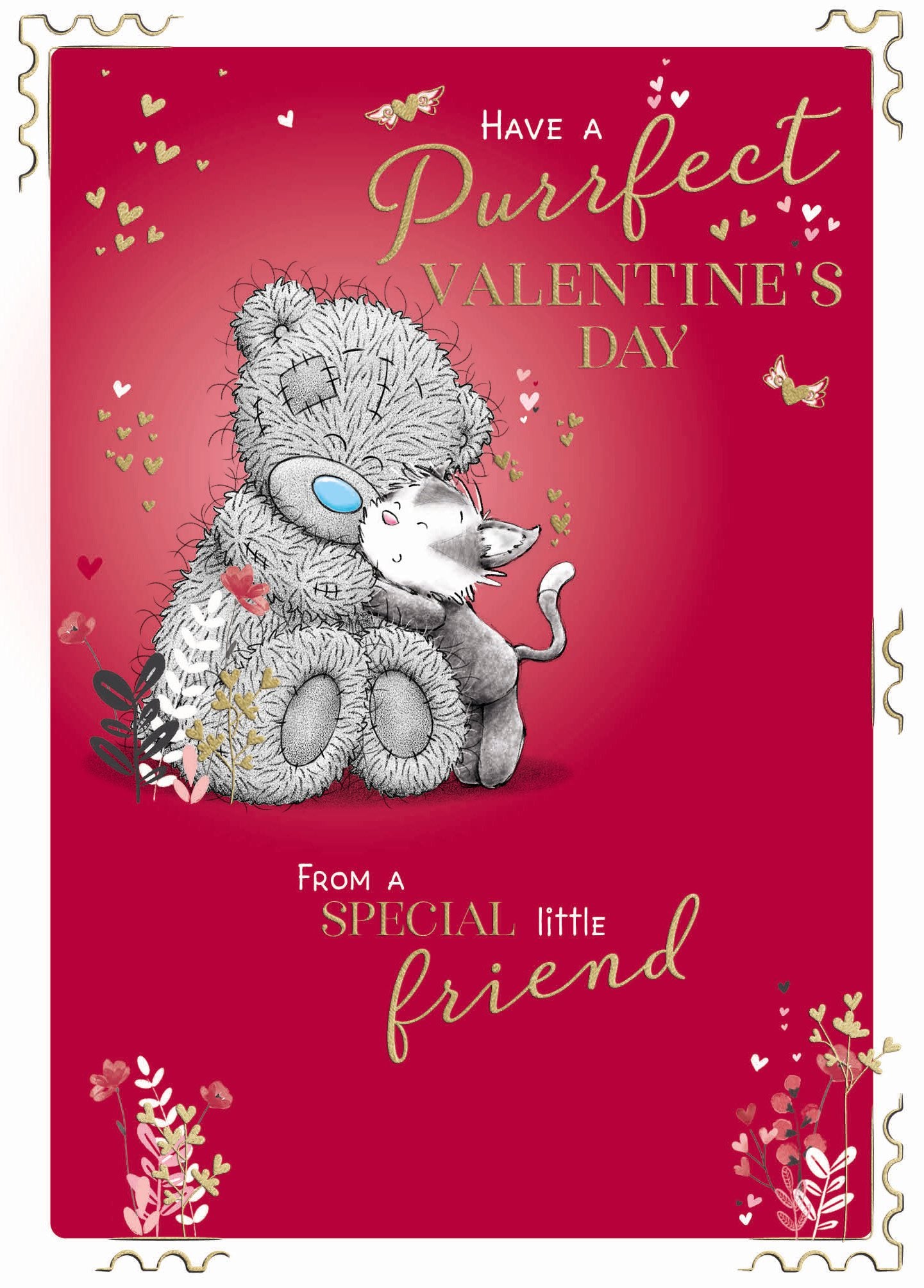 Me to You Tatty Teddy 'Purrrfect Valentine's Day' Card From The Cat 5 x 7