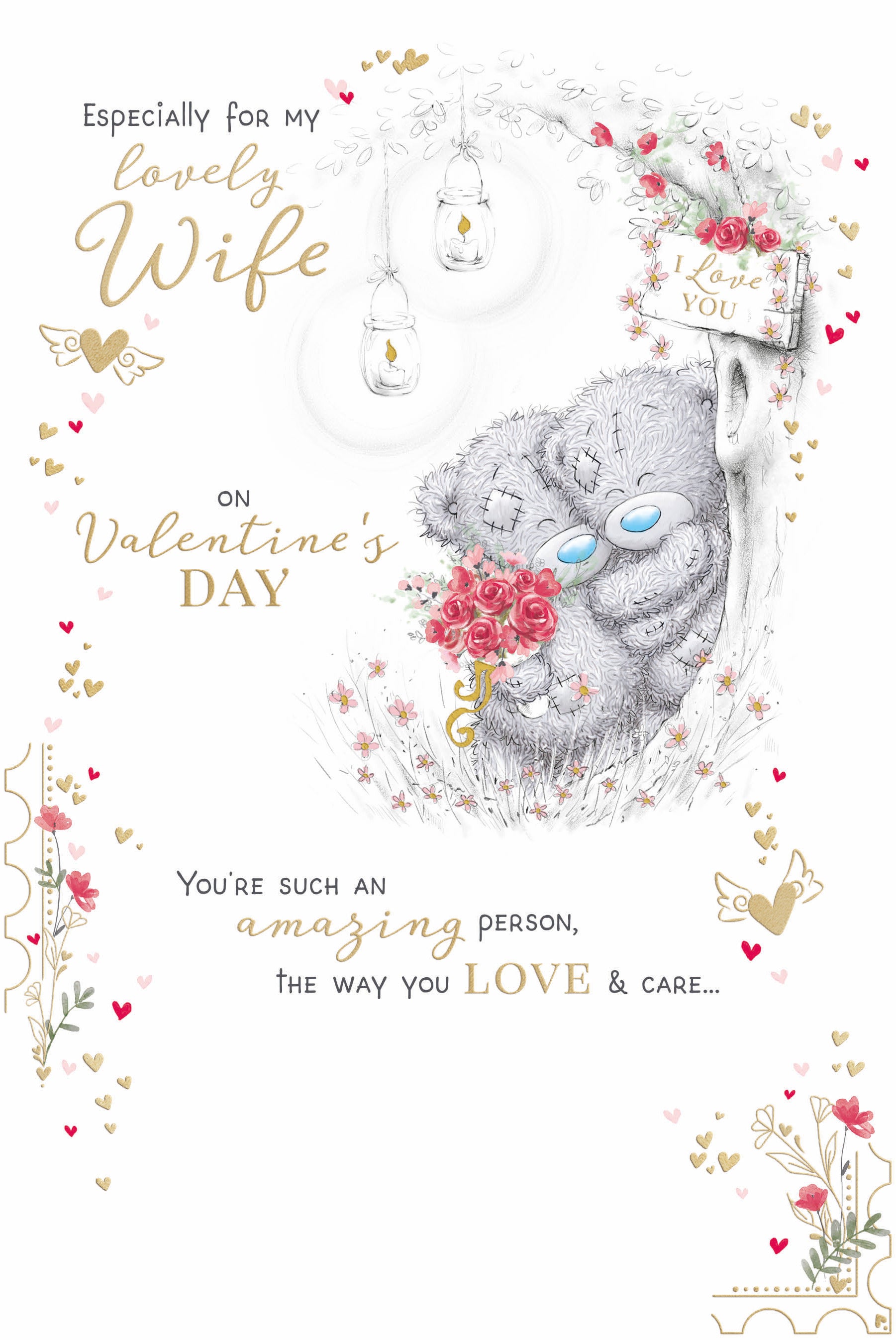 Me to You Tatty Teddy Valentine's Day Cute Pop-Up Card For A Lovely Wife 6 x 9