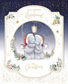 Me To You Tatty Teddy Luxury Boxed Handmade Christmas Card For A Wonderful Husband, Santa Bears Under Lamp 8x10ins - Official Collection