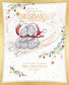 Me To You Boxed Christmas Card For A Wonderful Husband, Tatty Teddy Bears On A Sledge in the Snow 8 X 10 Inches - Official Collection
