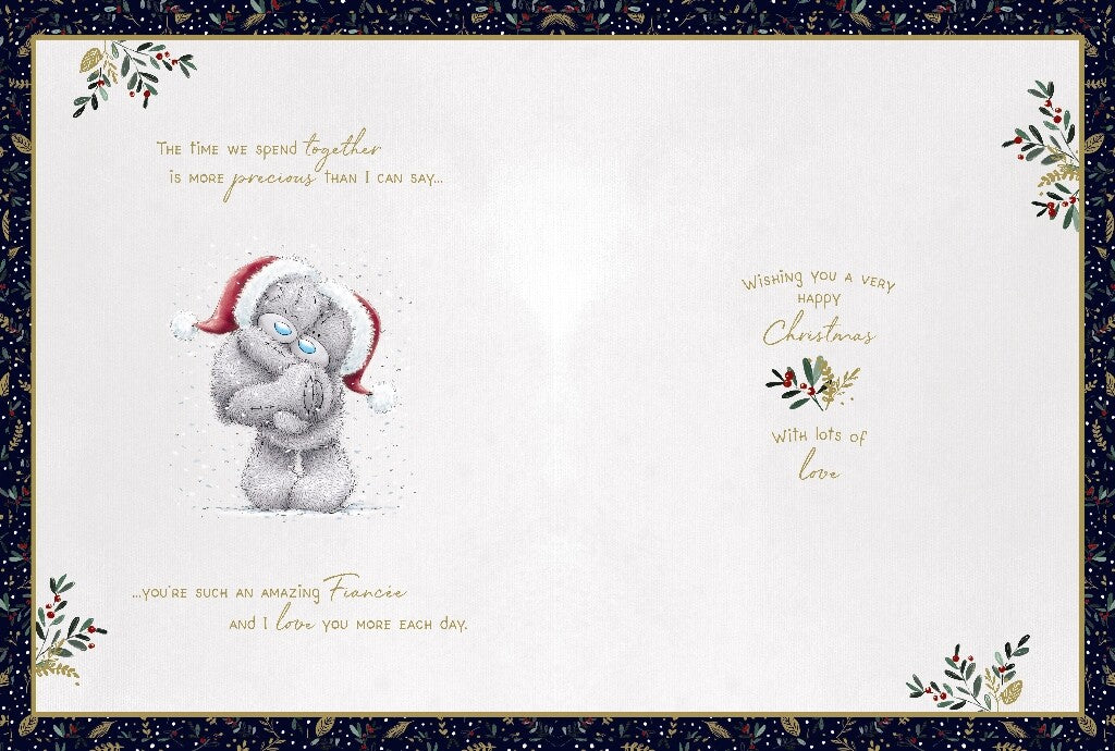 Me to You Tatty Teddy 'Amazing Fiancée' Handmade Christmas Card