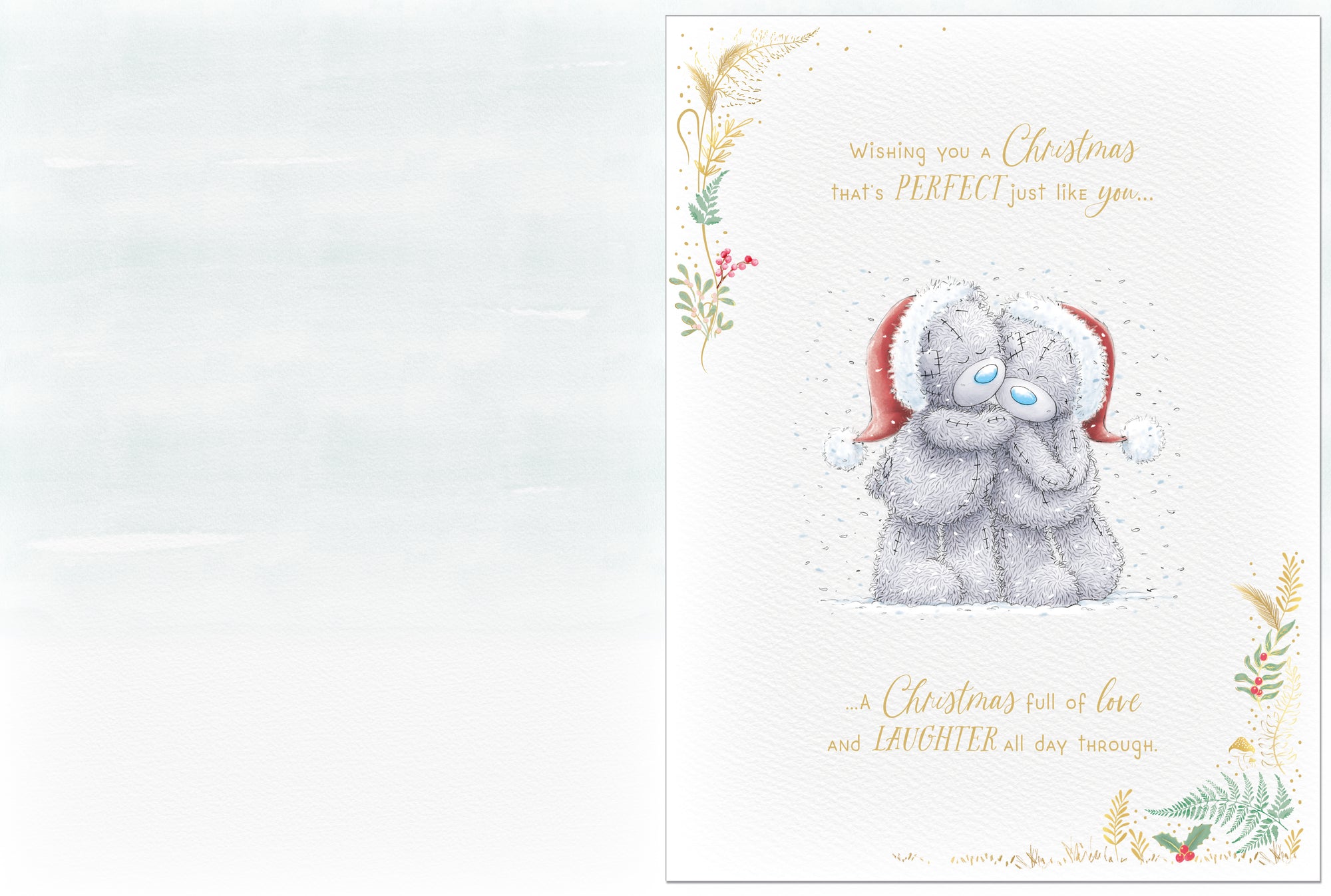 Me to You Tatty Teddy Luxury Boxed Handmade Christmas Card For Boyfriend, Tatty Teddy With Gift 12x9ins