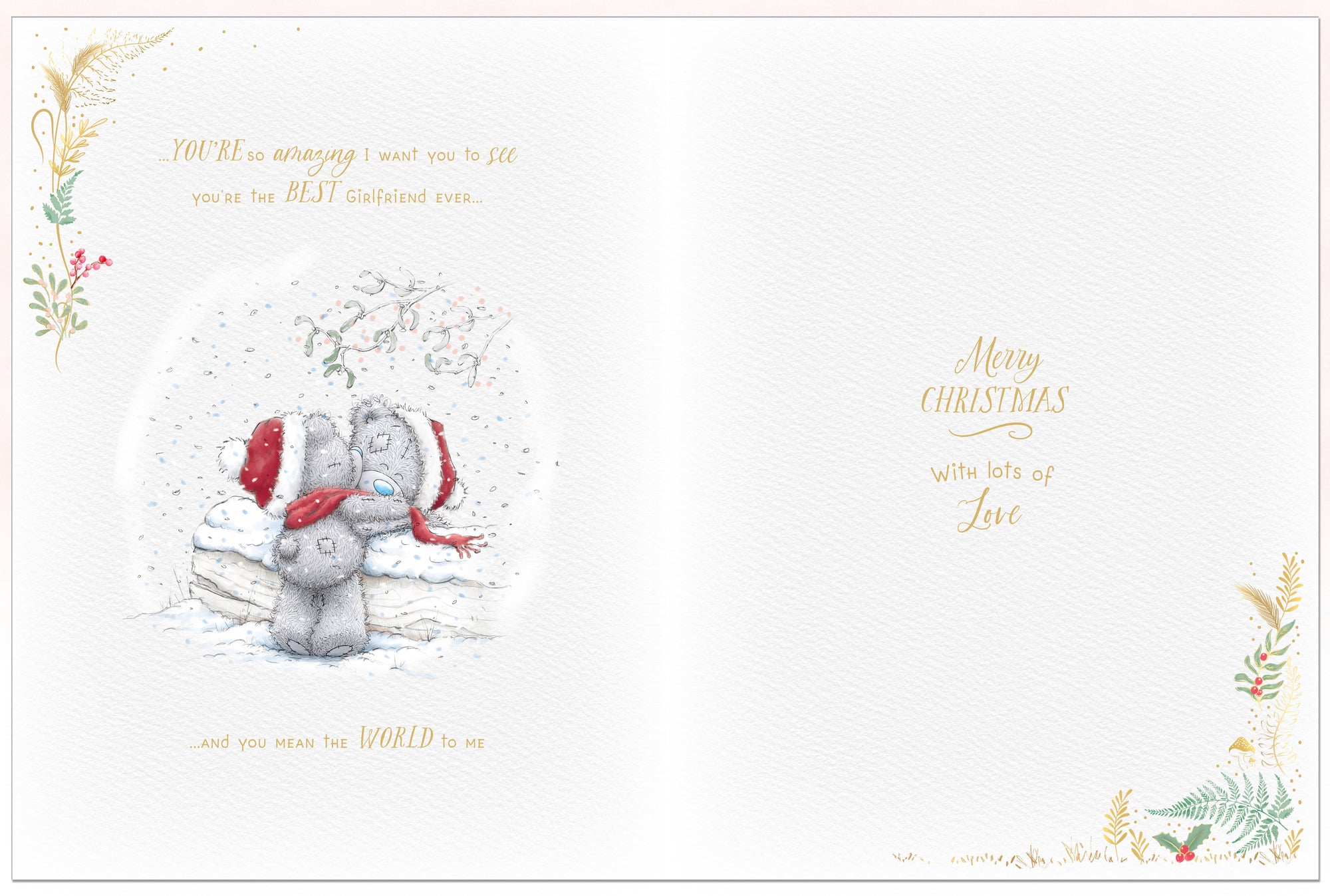 Me to You Tatty Teddy Amazing Girlfriend Luxury Handmade Large Boxed Christmas Card 12x9ins
