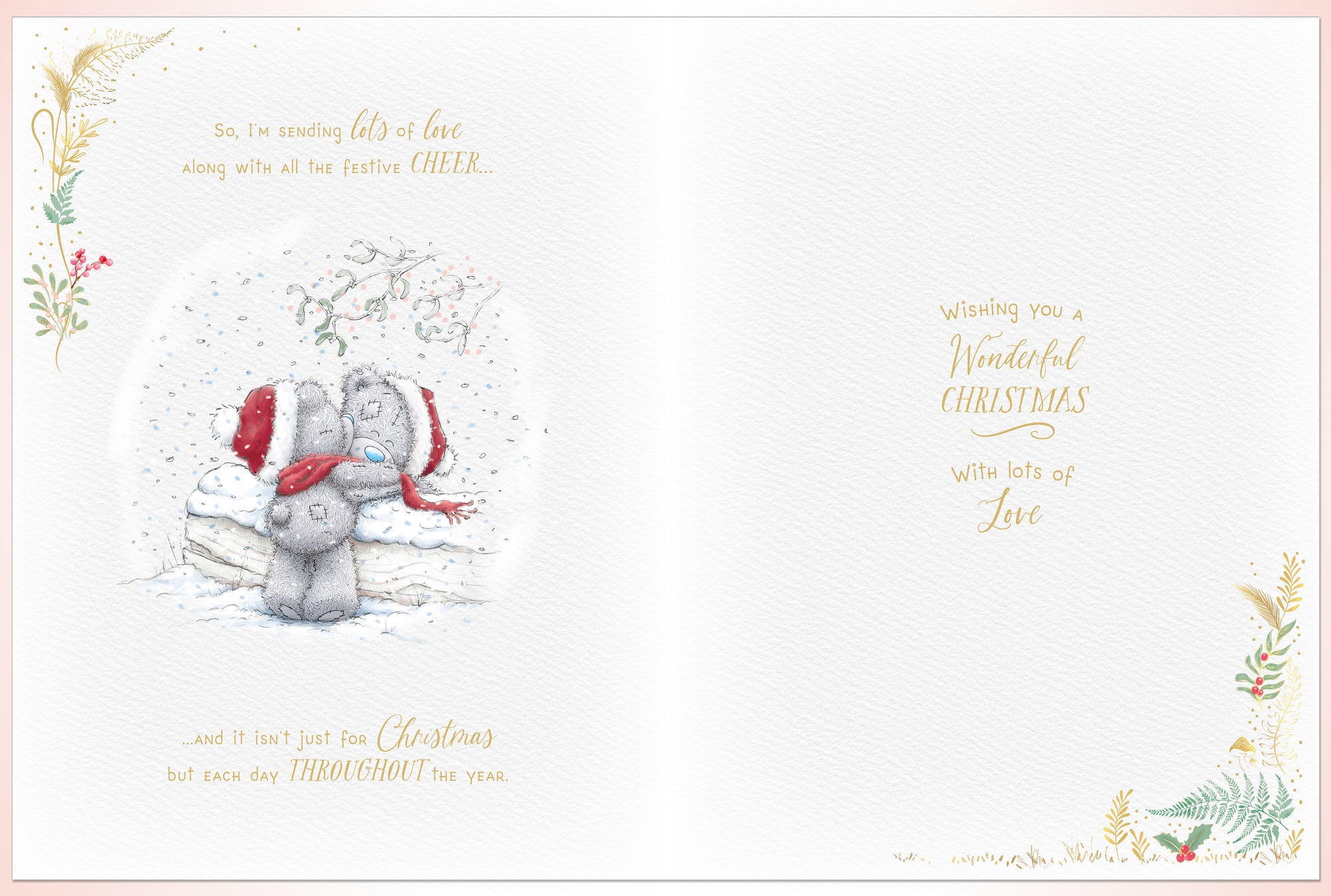 Me to You Tatty Teddy Luxury Handmade Christmas Card In Keepsake Box To The One I Love 12x9ins -