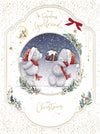 Me To You Tatty Teddy Luxury Large Boxed Handmade Christmas Card For Fabulous Girlfriend, Tatty Teddy Bears With Christmas Pudding 9x12ins - Official Collection