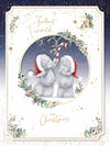 Me To You Tatty Teddy Luxury Boxed Handmade Christmas Card For Brilliant Fiancé, Tatty Teddy Bears In Snow 9x12ins - Official Collection