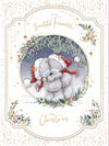 Me To You Tatty Teddy Luxury Boxed Handmade Christmas Card For Beautiful Fiancée, Tatty Teddy Bears Hugging 9x12ins - Official Collection