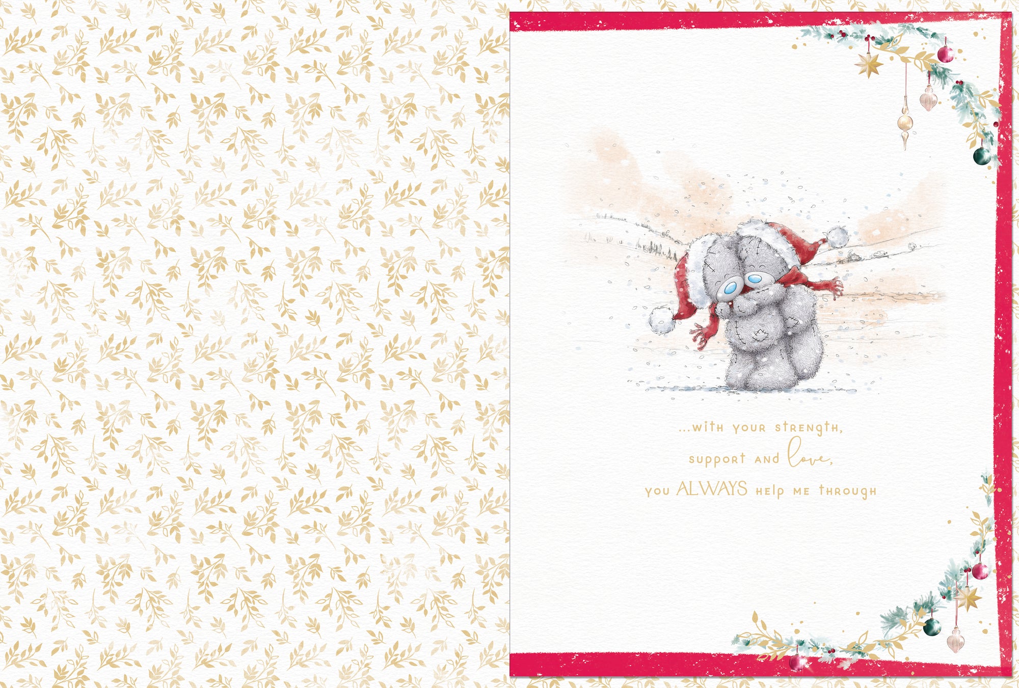 Me To You Luxury Boxed Christmas Card For A Wonderful Husband, Tatty Teddy Bears Sit Snuggled Together In The Snow 12 X 9 Inches - Official Collection