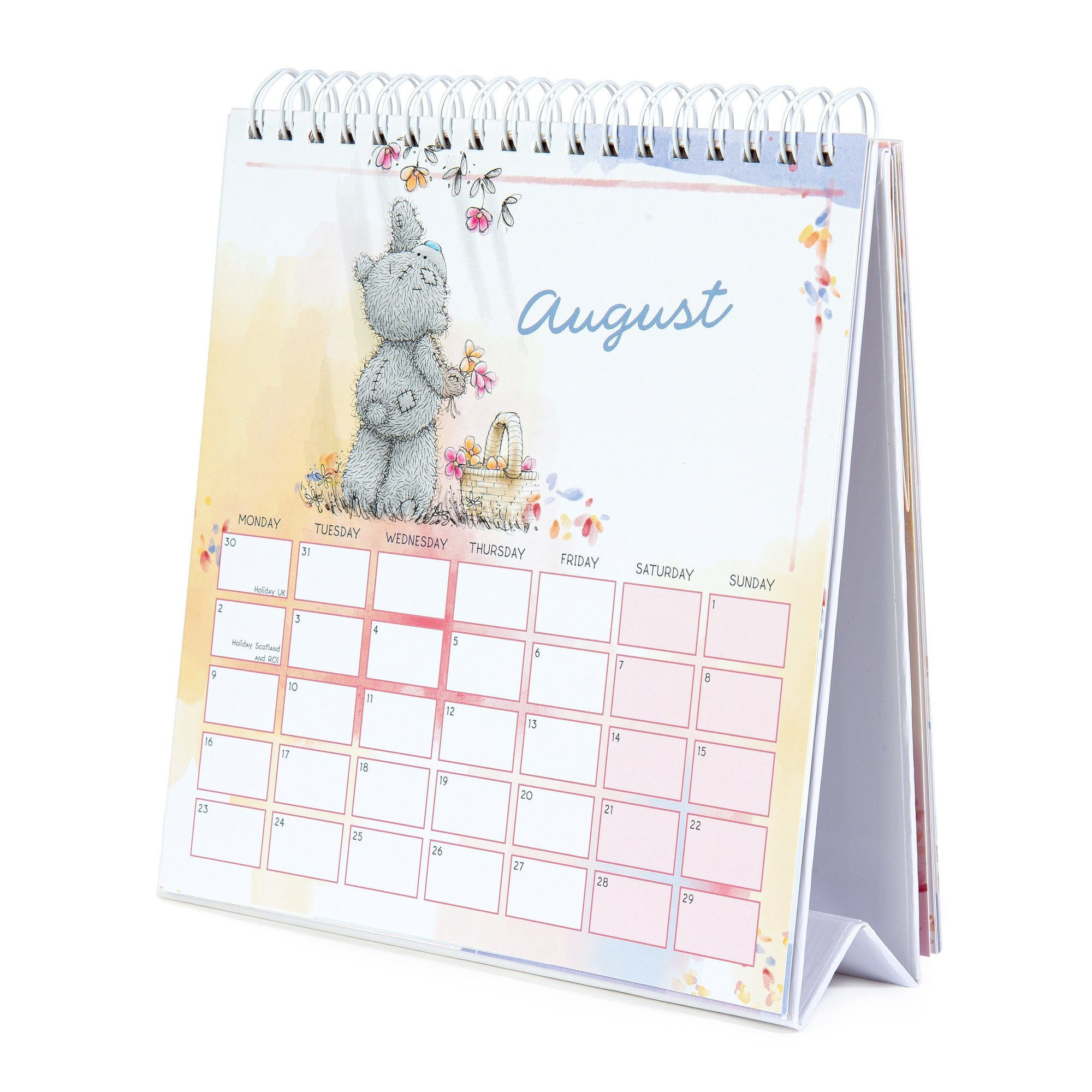 Me to You Tatty Teddy 2027 Spiral Bound Desk Calendar with original hand-drawn illustrations 16 x 17.8 cm