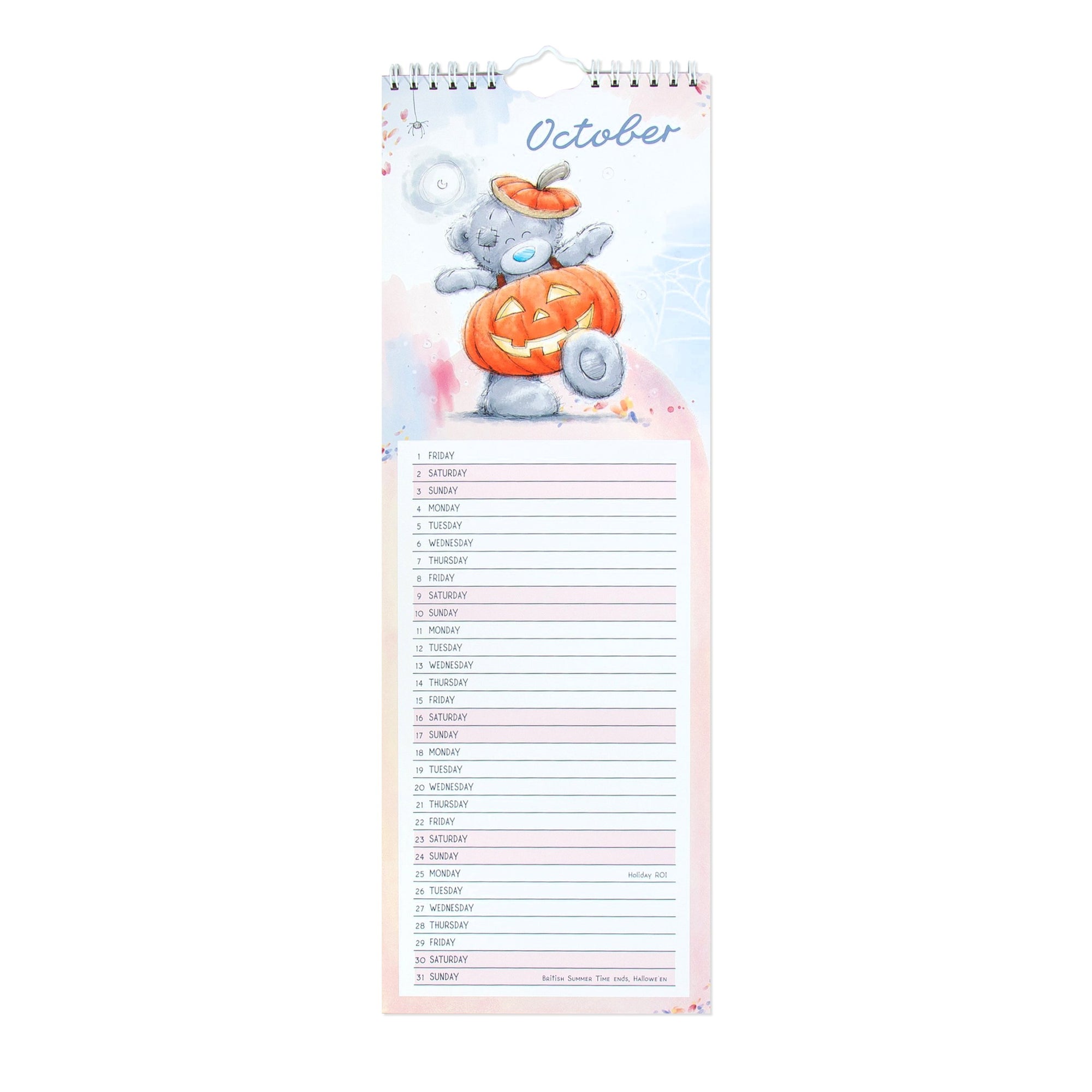 Me to You Tatty Teddy 2027 Multi Brand Slim Calendar, Featuring Tatty Teddy  14.5 x 42 cm