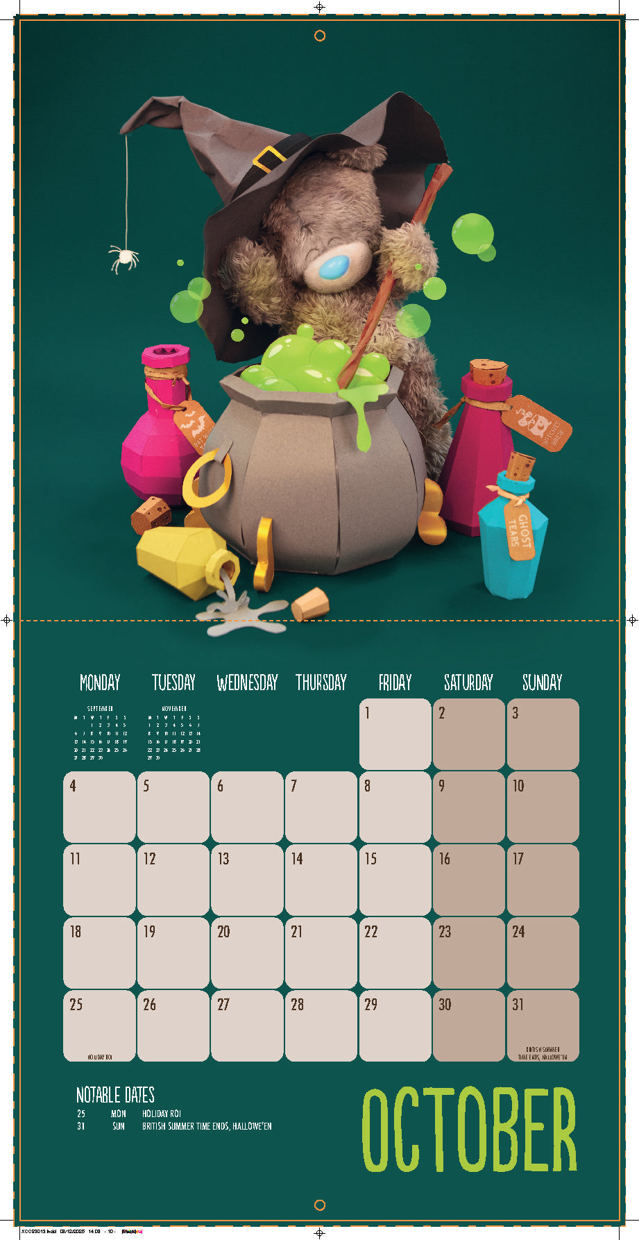 Me to You Photo Finish Tatty Teddy 2027 Square Calendar 30.5 x 30 cm