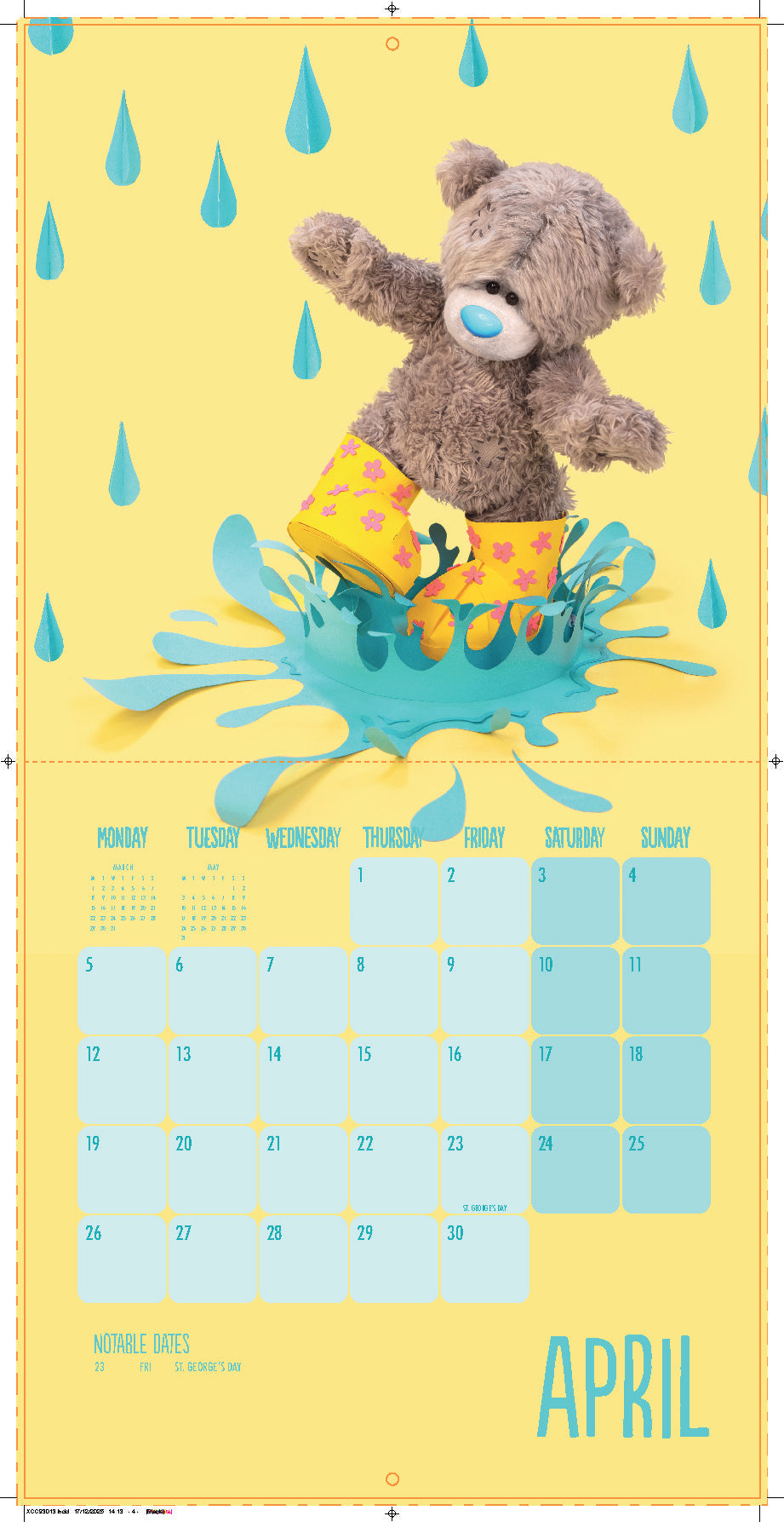 Me to You Photo Finish Tatty Teddy 2027 Square Calendar 30.5 x 30 cm