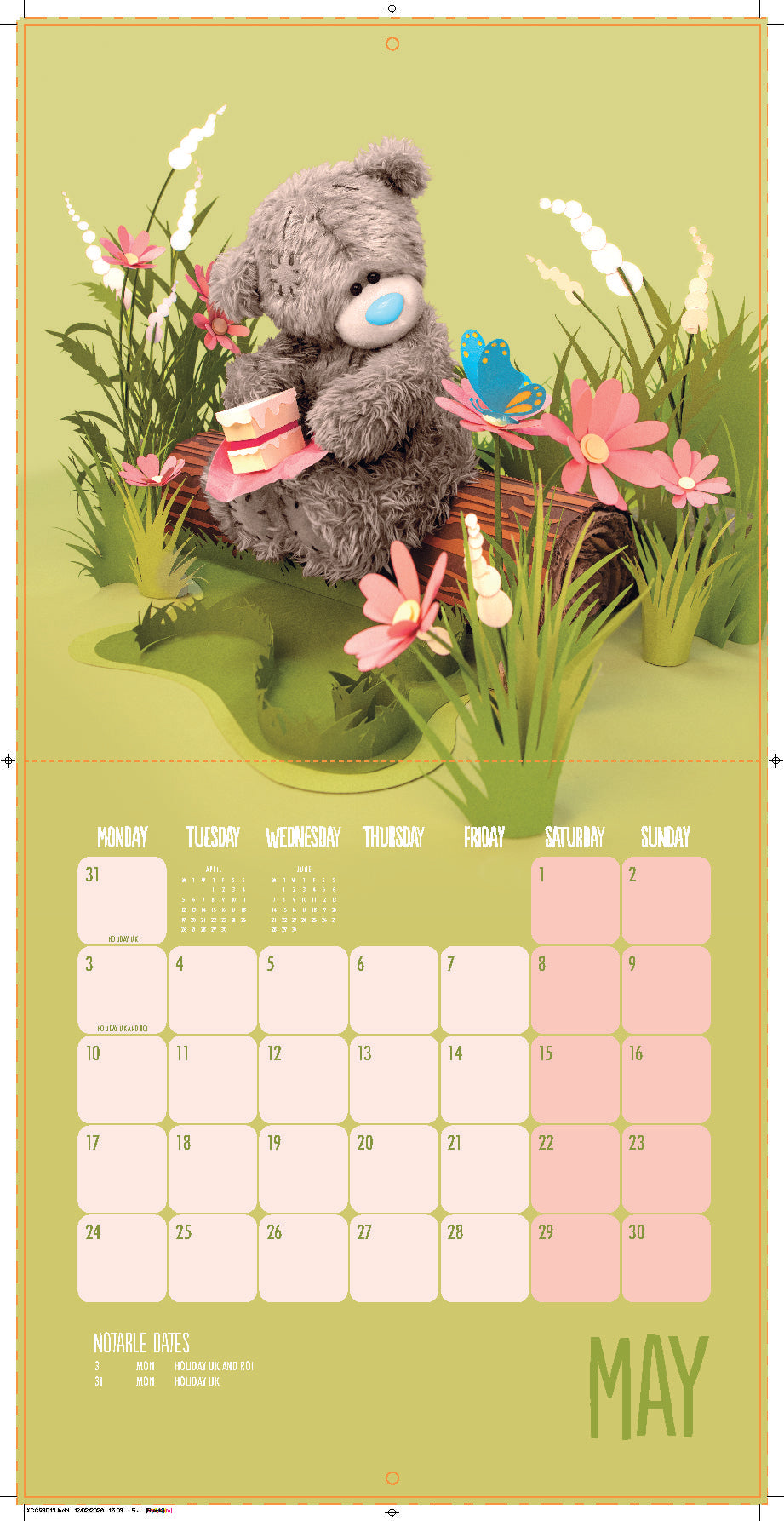 Me to You Photo Finish Tatty Teddy 2027 Square Calendar 30.5 x 30 cm