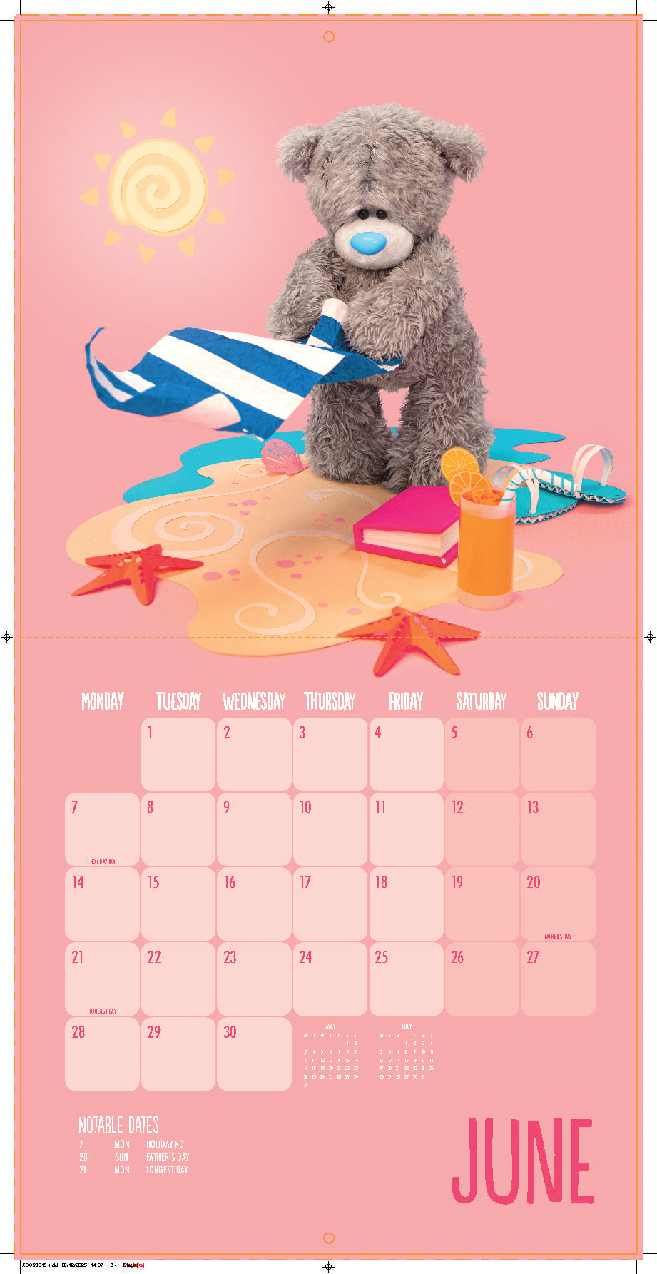 Me to You Photo Finish Tatty Teddy 2027 Square Calendar 30.5 x 30 cm