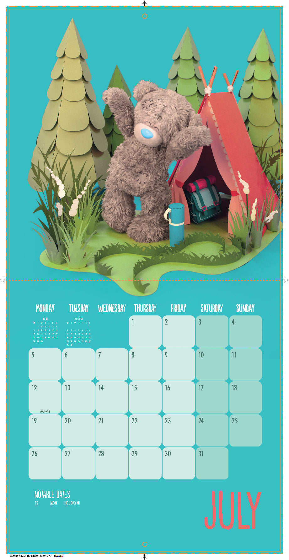 Me to You Photo Finish Tatty Teddy 2027 Square Calendar 30.5 x 30 cm