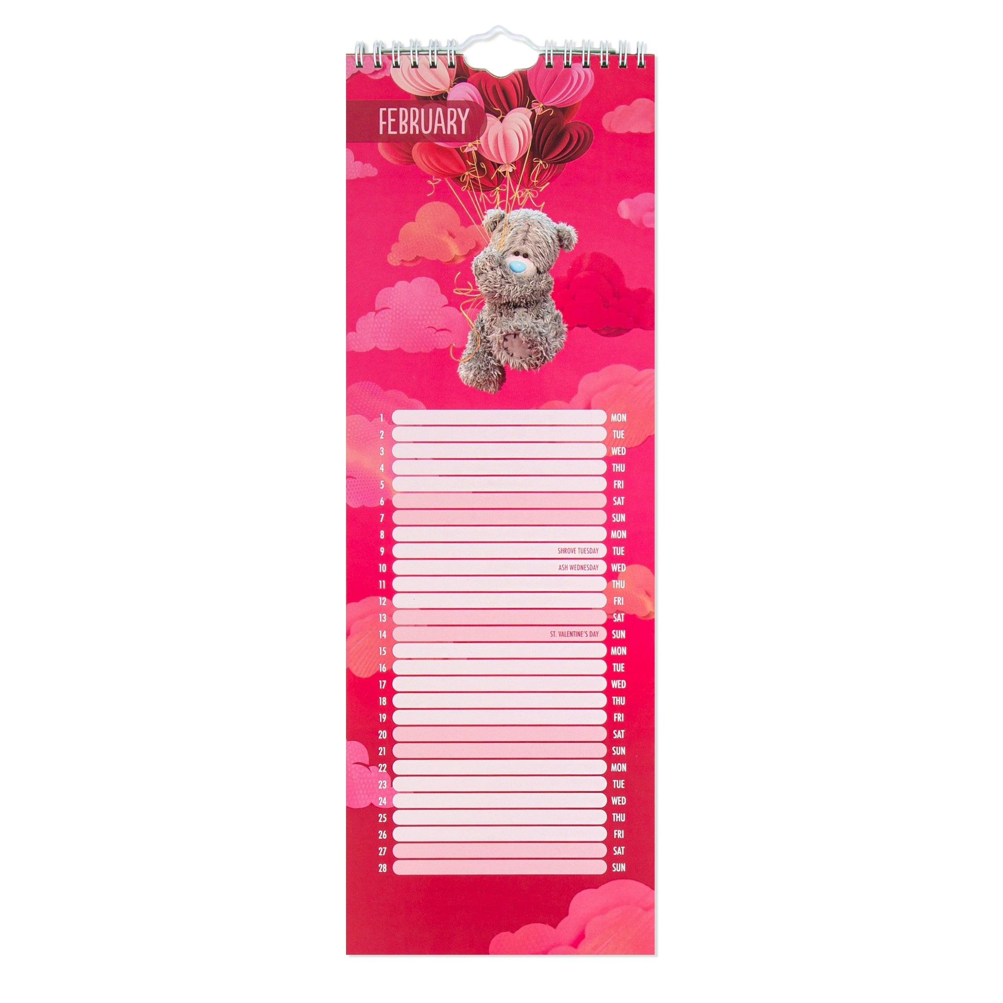 Me to You Photo Finish Tatty Teddy 2027 Slim Calendar 14.6 x 42 cm