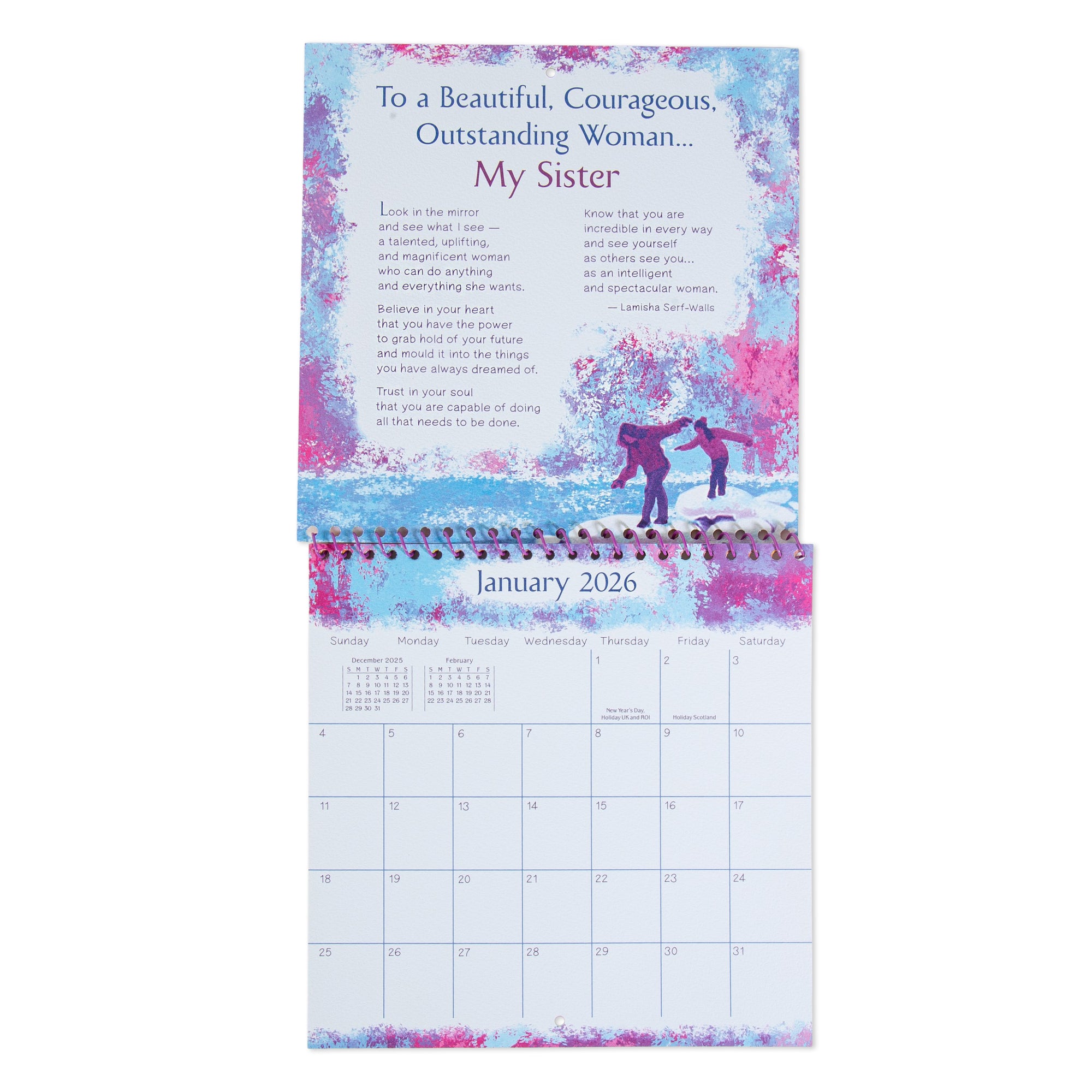 Sisters Are Forever - A Blue Mountain Arts Collection Hanging Wall Calendar 2026