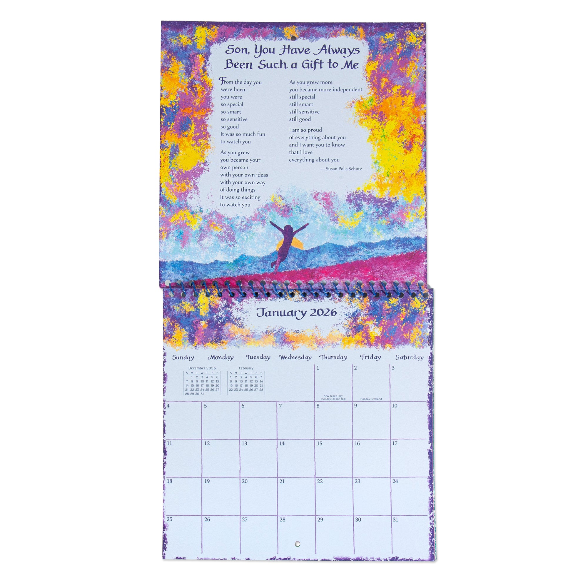 To My Son With Love - A Blue Mountain Arts Collection Hanging Wall Calendar 2026