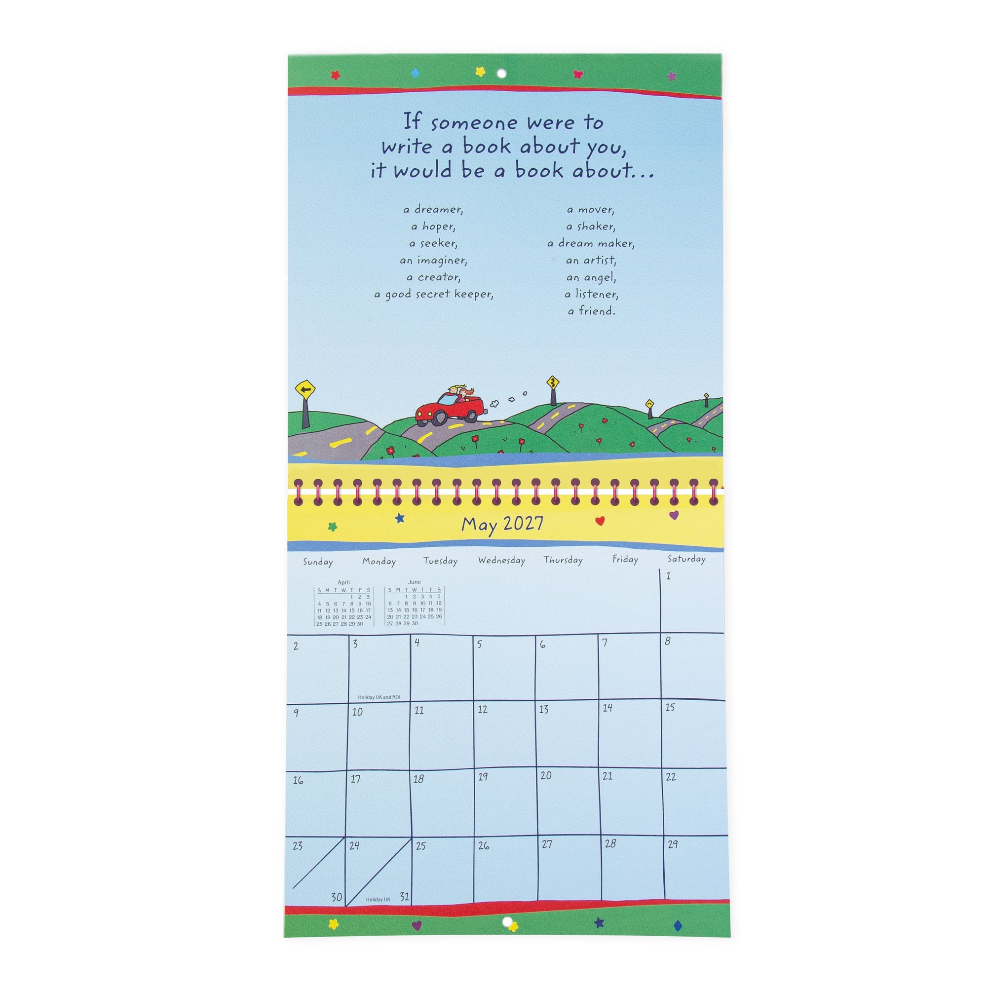 Blue Mountain Arts 'Girls Rule by Ashley Rice, Fun And Confidence Building' - Hanging Wall Calendar 2027 19.6 x 19.6 cm