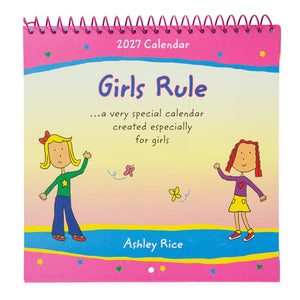 Blue Mountain Arts 'Girls Rule by Ashley Rice, Fun And Confidence Building' - Hanging Wall Calendar 2027 19.6 x 19.6 cm