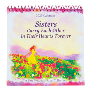 Blue Mountain Arts 'Sisters Carry Each Other In Their Hearts Forever' -  Hanging Wall Calendar 2027 19.6 x 19.6 cm