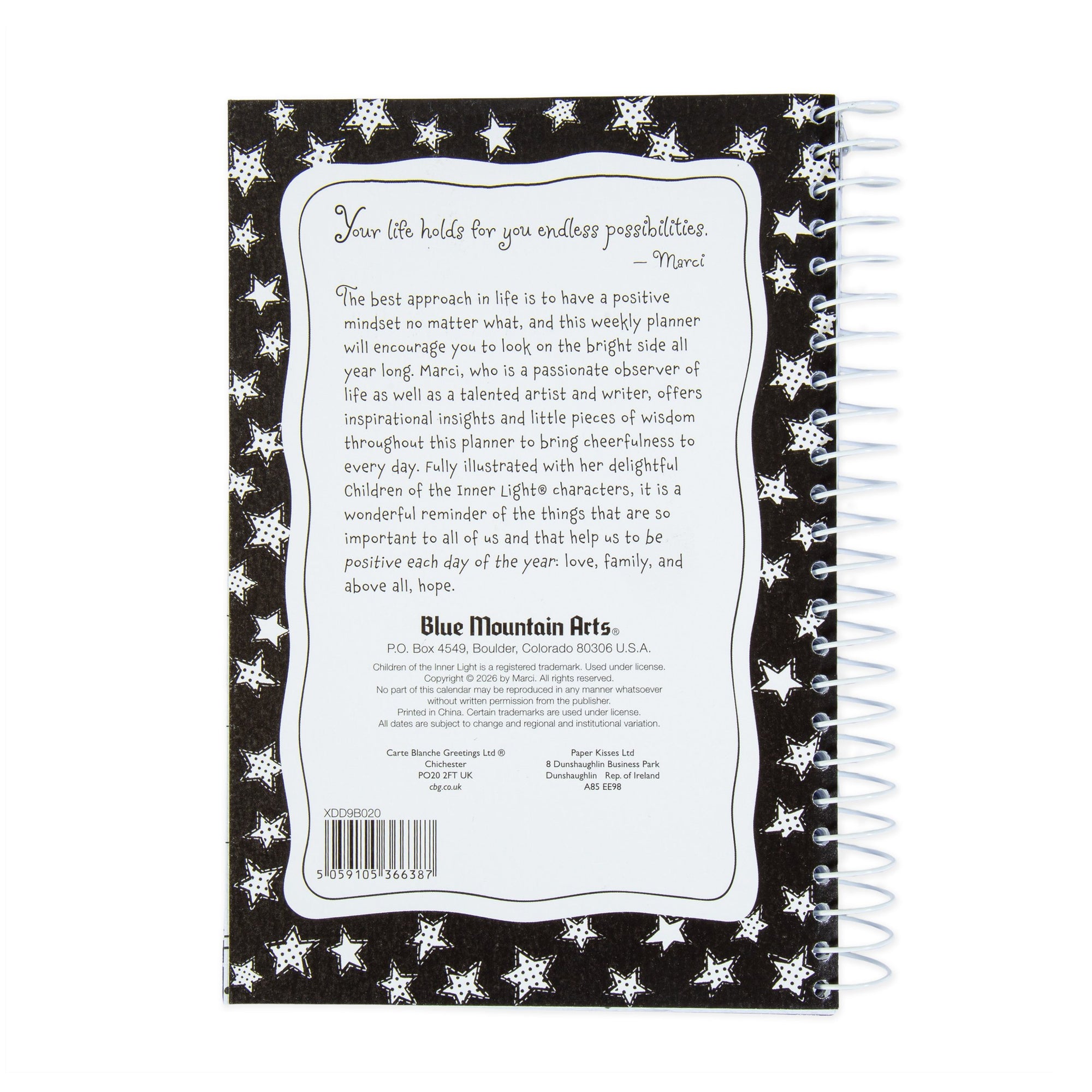 Blue Mountain Arts 'Be Positive Each Day'  - By Marci And The Children Of The Inner Light, 2027 Weekly Planner Diary With Inspirational Quotes 14.8 x 20.3 cm