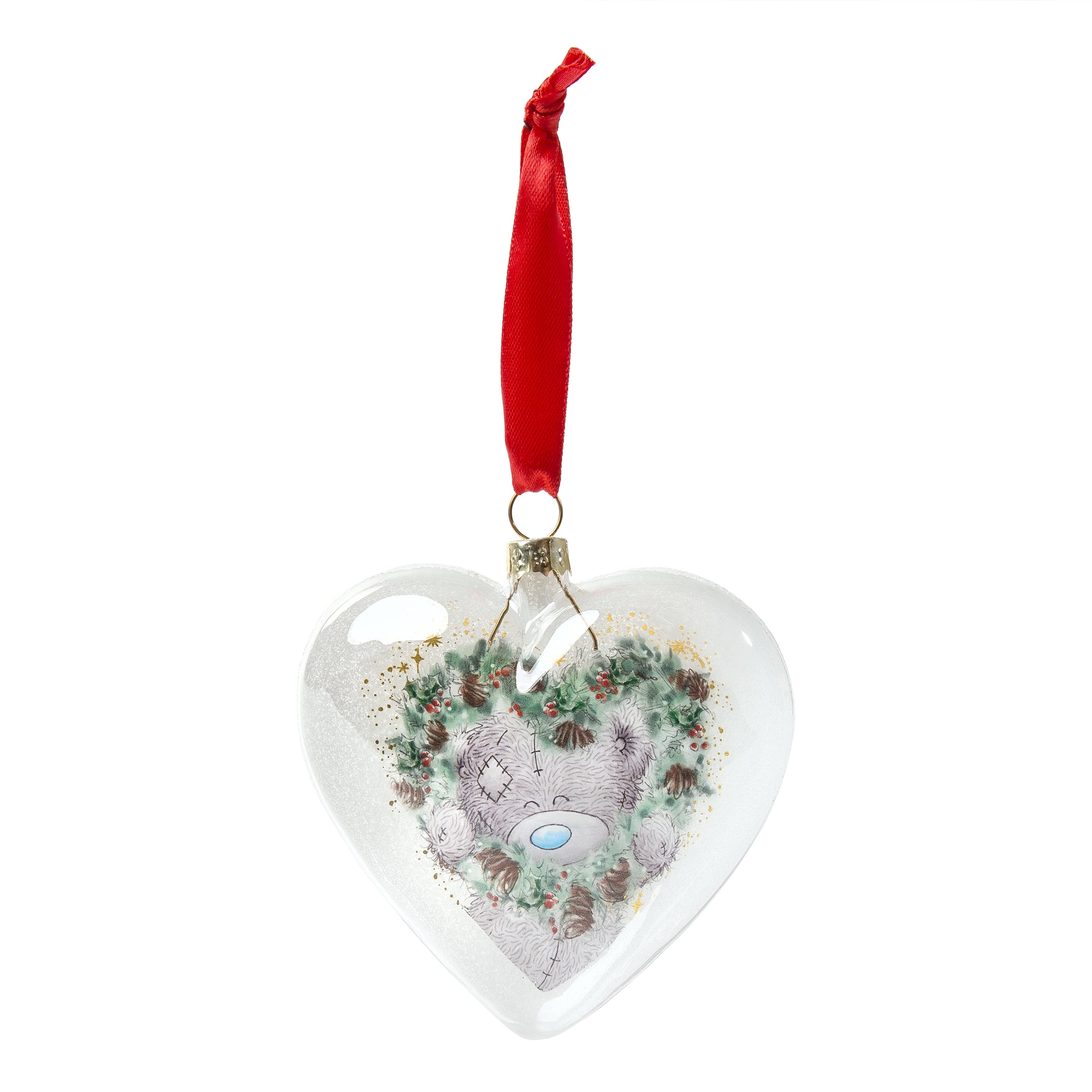 Me To You Bear Tatty Teddy Heart Glass Christmas Tree Bauble