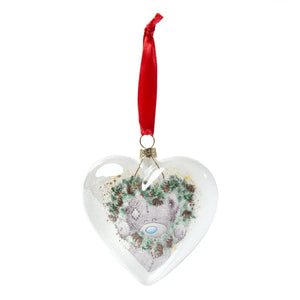 Me To You Bear Tatty Teddy Heart Glass Christmas Tree Bauble