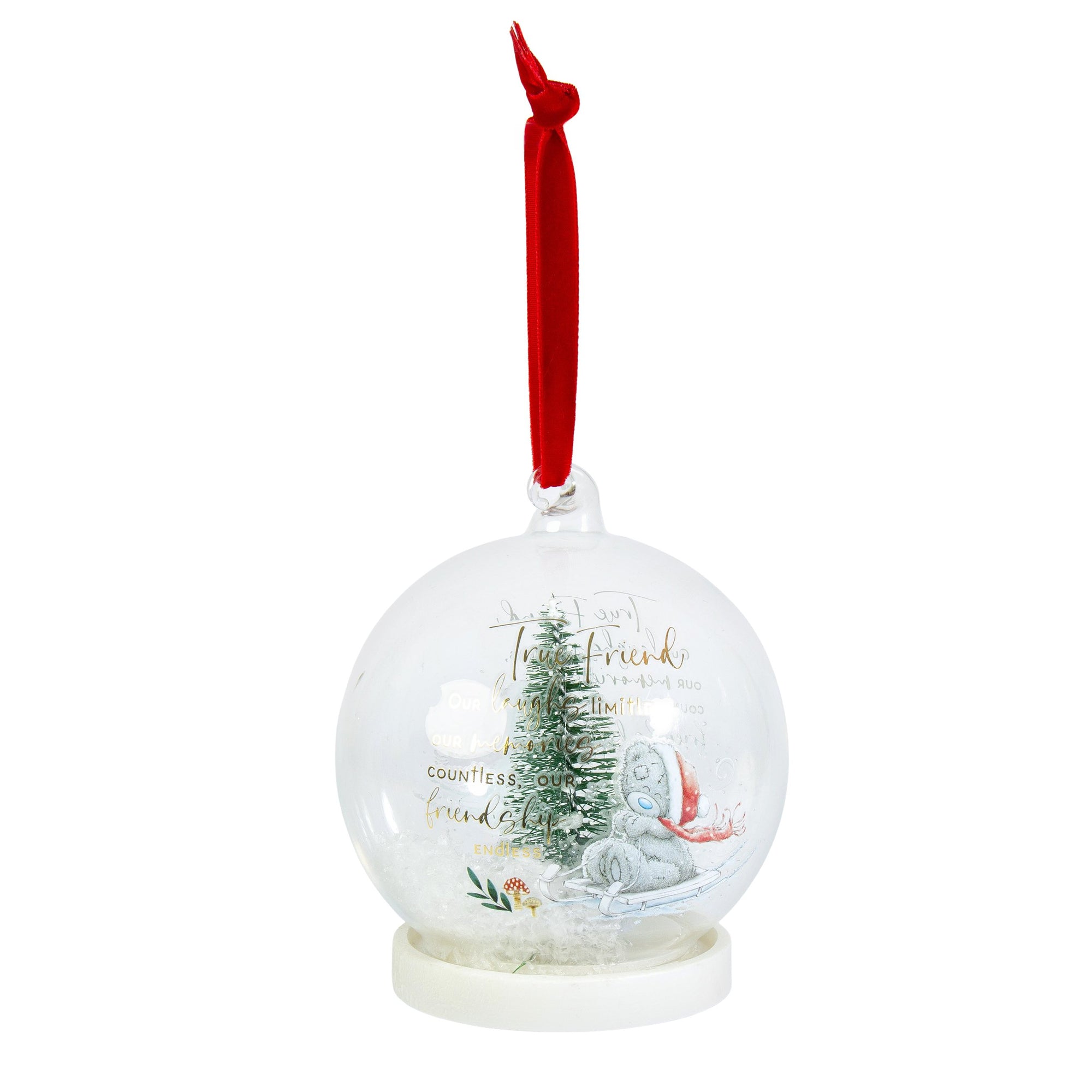 Me to You Tatty Teddy 'True Friend' Christmas Tree Glass Bauble Xmas Decoration