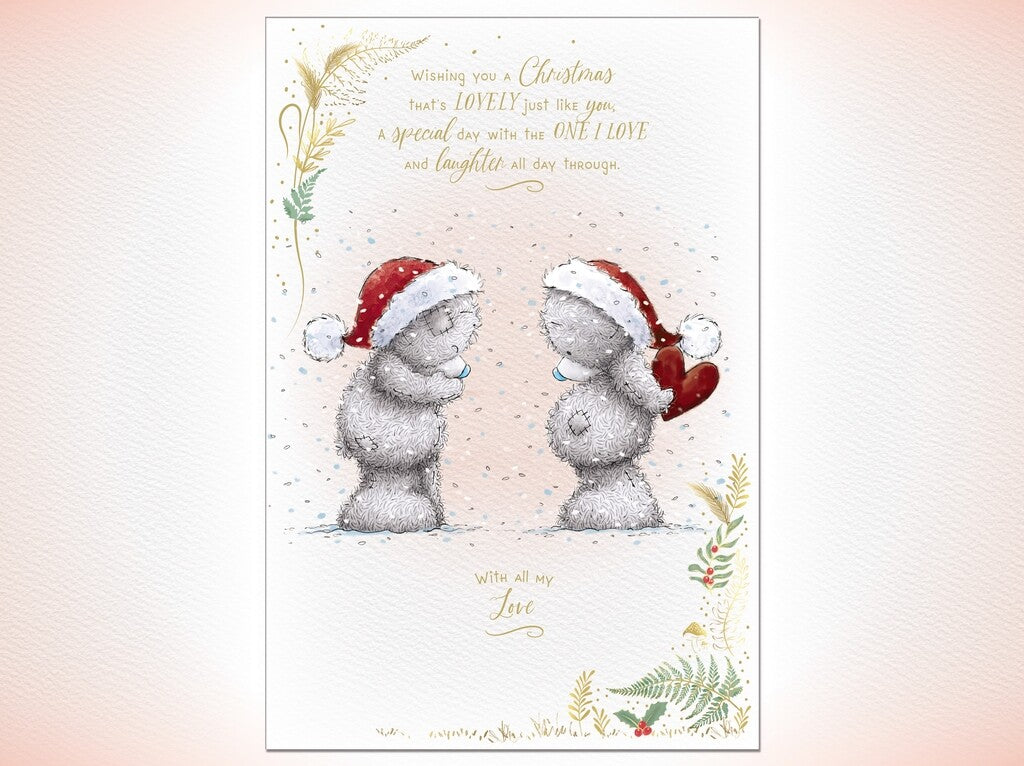 Me to You Tatty Teddy Handmade Luxury Christmas Card To The One I Love 6x9ins -