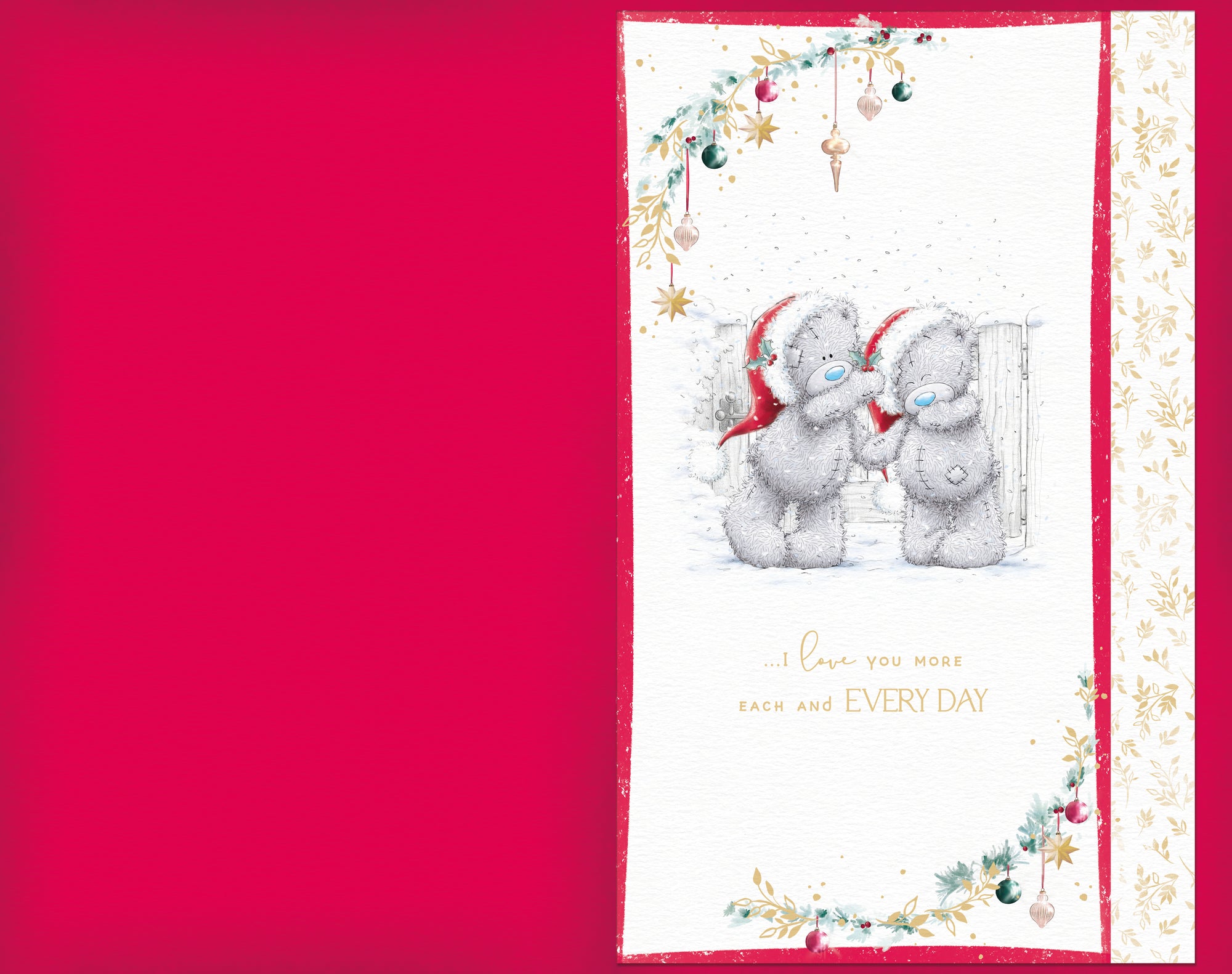 Me To You Handmade Christmas Card For My Very Special  Husband, Tatty Teddy Bears Sit Snuggled Together In A Blanket In The Snow 7 X 11 Inches - Official Collection