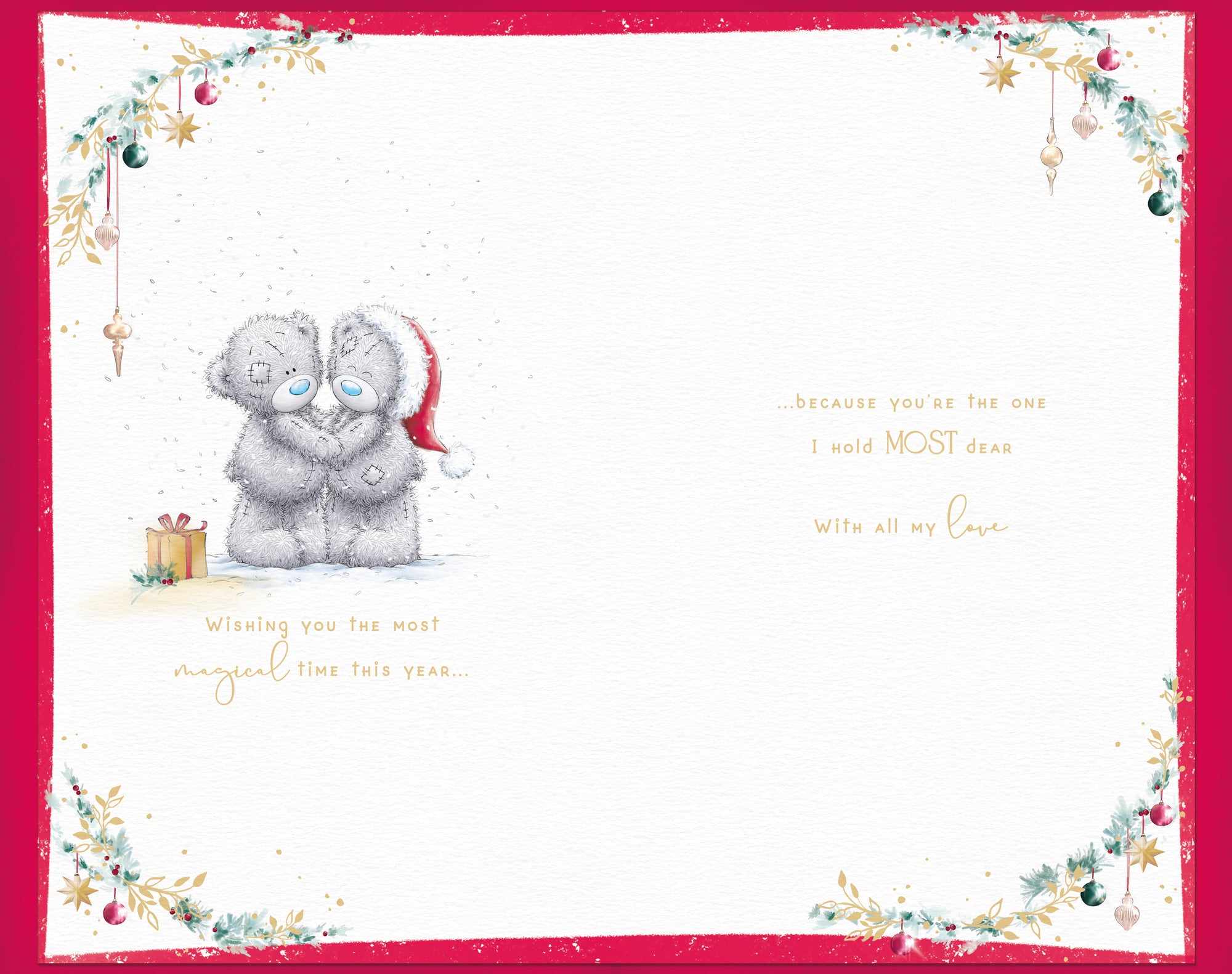 Me To You Handmade Christmas Card For My Very Special  Husband, Tatty Teddy Bears Sit Snuggled Together In A Blanket In The Snow 7 X 11 Inches - Official Collection