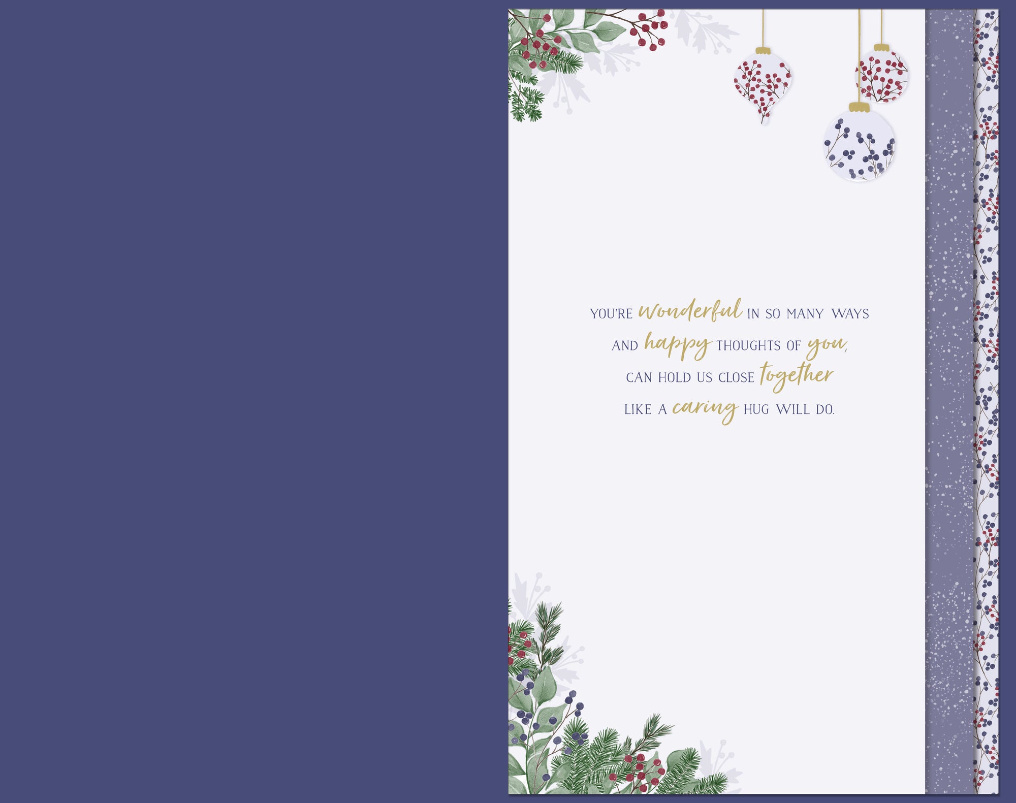 Luxury Handmade Die-Cut Christmas Card 'For A  Wonderful Mum',  Beautiful Festive Wreath Design - Wishing Well Studios Christmas Card 7 X 11 inches