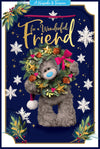 Me To You Tatty Teddy 3D Christmas Keepsake Card For A Wonderful Friend, Tatty Teddy Holding A Wreath 15.2 x 22.8 cm - Official Collection