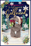 Me To You Tatty Teddy 3D Christmas Keepsake Card For My Gorgeous Girlfriend, Tatty Teddy Holding Mistletoe 6 X 9 Inches - Official Collection