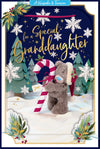 Me To You Tatty Teddy 3D Christmas Keepsake Card For A Special Granddaughter, Tatty Teddy Bear With Candy Cane 6 X 9 Inches - Official Collection
