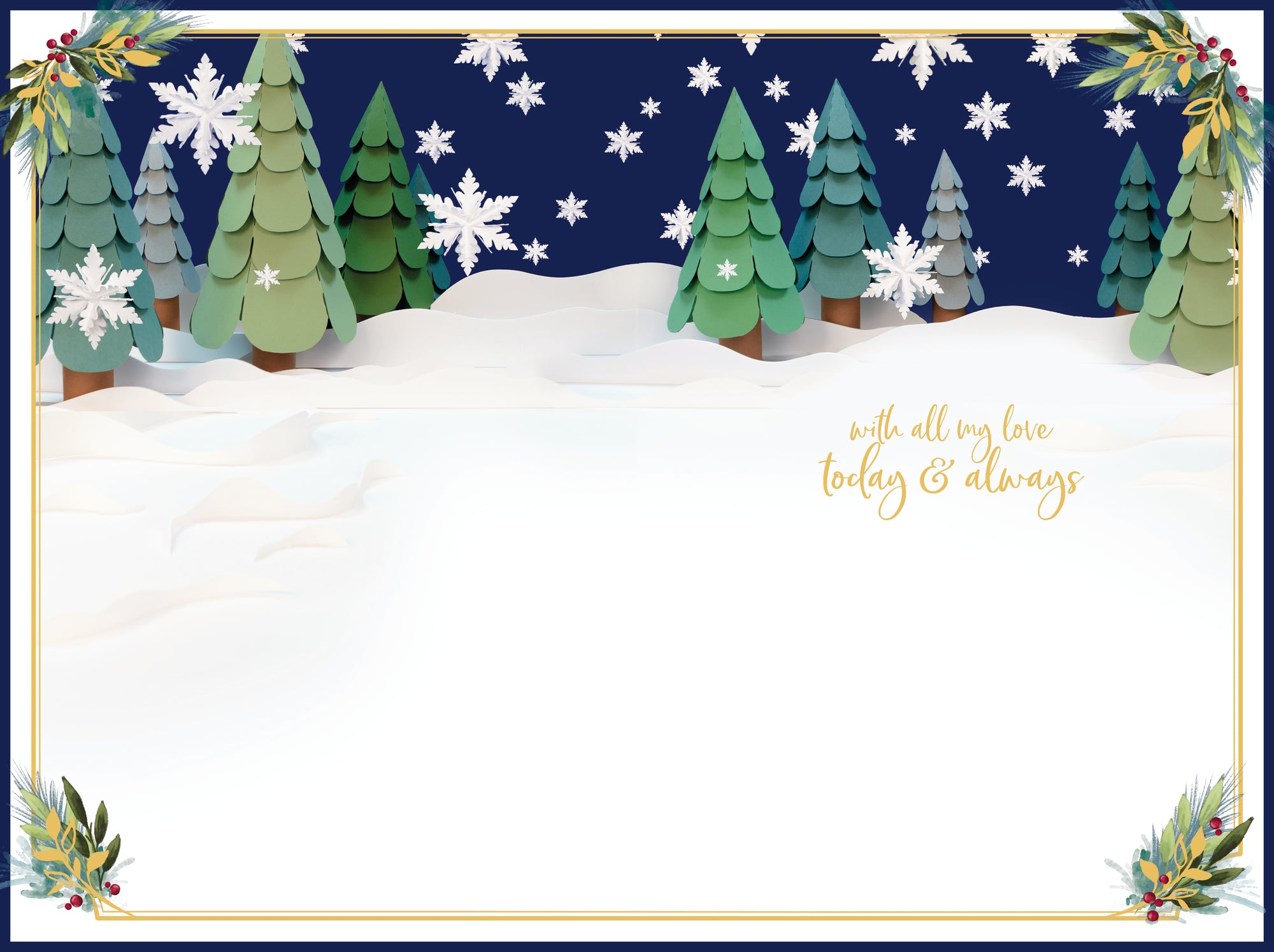 Me To You Tatty Teddy 3D Christmas Keepsake Card For Your Gorgeous Wife, Tatty Teddy Bear With Paper Heart 6 X 9 Inches - Official Collection