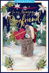 Me To You Tatty Teddy 3D Christmas Keepsake Card For An Amazing Boyfriend, Tatty Teddy Bear Holding Red Heart 6 X 9 Inches - Official Collection