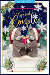 Me To You Tatty Teddy 3D Christmas Keepsake Card To A Special Couple, Tatty Teddy Bears Holding Gift 6 X 9 Inches - Official Collection
