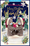 Me to You Tatty Teddy Luxury 3D Christmas Card Mum And Dad With Removable Lenticular Technology Keepsake Plaque, 6 X 9 Inches- Official Collection